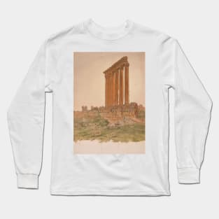 Ruins of the Temple of Zeus, Baalbek by Frederic Edwin Church Long Sleeve T-Shirt